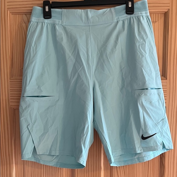 Nike Men’s Rafa Dri Fit Standard Fit Baby Blue Shorts Size Medium - Picture 1 of 8